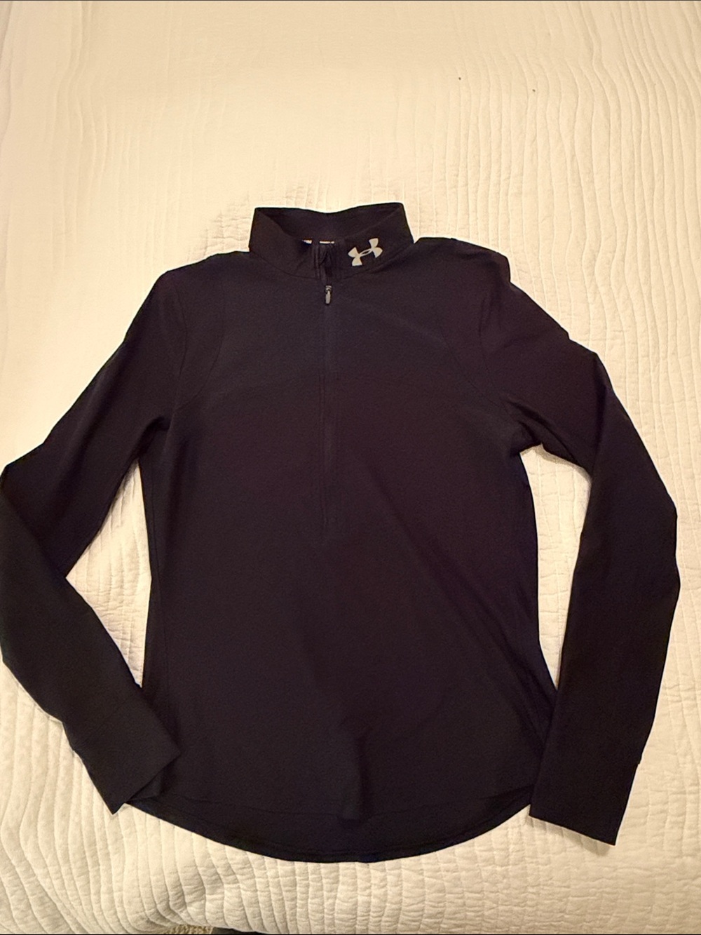 Under Armour Women's Black Quarter-Zip Performance Top with Silver Logo
